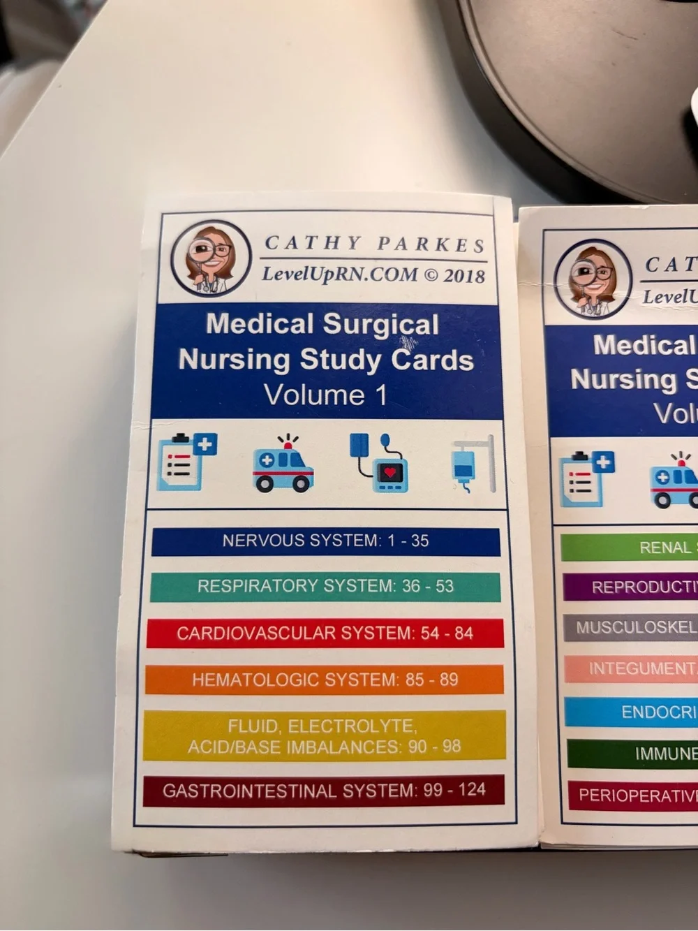 Nursing School Flash Card Sets - Color coded & Numerical FREE card box organizer